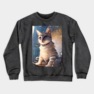 Silver armor knight cat: Joana Crewneck Sweatshirt